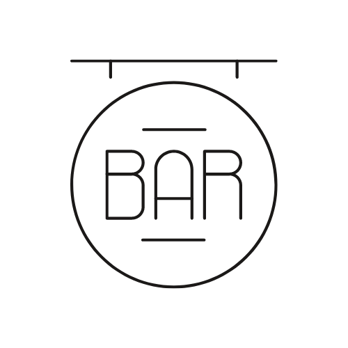 BAR A COKTAILS - Bars mobiles en noir- Pictos Homy Bartenders